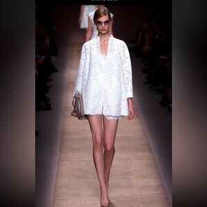 Valentino Spring Eyelet Jacket & Shorts Suit Set